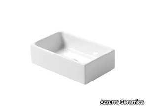 ELEGANCE SQUARED - Countertop rectangular single ceramic washbasin _ Azzurra Ceramica