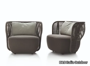 BAY - Fabric garden armchair with armrests _ B&B Italia Outdoor