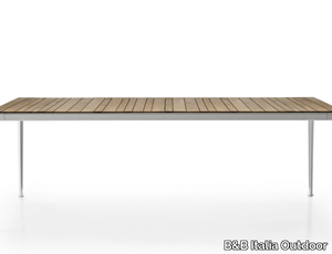 MIRTO OUTDOOR - Rectangular iroko garden table _ B&B Italia Outdoor