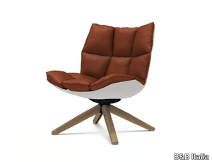 HUSK - Swivel trestle-based armchair _ B&B Italia