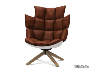 HUSK - Swivel trestle-based armchair high-back _ B&B Italia