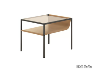 QUIET LINES - Rectangular metal coffee table with integrated magazine rack _ B&B Italia