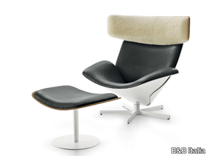 ALMORA - Swivel armchair with headrest with 5-spoke base _ B&B Italia