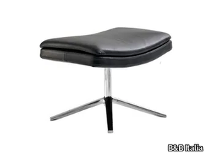 METROPOLITAN - Upholstered leather footstool _ B&B Italia