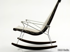 J.J. - Rocking leather armchair with armrests _ B&B Italia