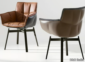 HUSK - Leather chair with armrests _ B&B Italia