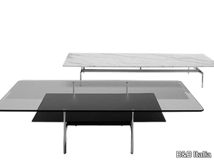 DIESIS - Low rectangular glass coffee table _ B&B Italia