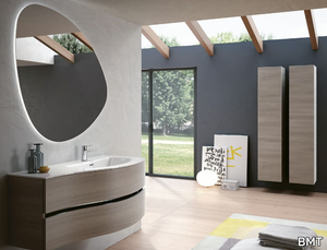 MOON 04 - Wall-mounted vanity unit with cabinets _ BMT