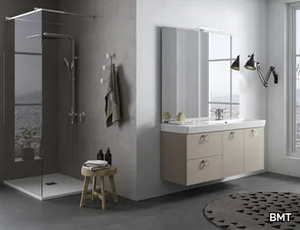 JUPITER 02 - Wall-mounted vanity unit with mirror _ BMT