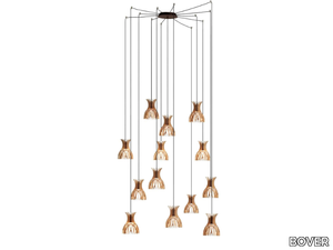 DOMITA S 20 13L - LED wooden pendant lamp _ BOVER