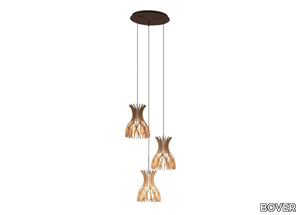 DOMITA S 20 3L - LED wooden pendant lamp _ BOVER