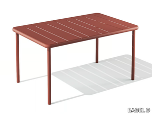 BANGI - Rectangular powder coated steel table _ BABEL D