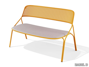 JOS - Powder coated steel bench with back _ BABEL D