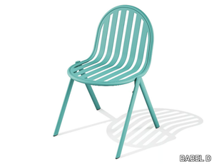 MELIK - Stackable powder coated steel garden chair _ BABEL D