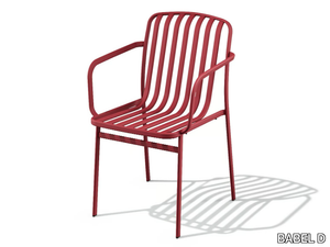 KANO - Stackable steel garden chair with armrests _ BABEL D