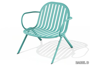 MELIK - Stackable powder coated steel easy chair with armrests _ BABEL D