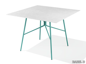 KISSI - Powder coated steel table with HPL top _ BABEL D