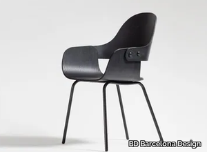 SHOWTIME NUDE - Wooden chair with armrests _ BD Barcelona Design