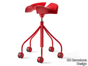 BINARIA - Trestle-based office stool with castors _ BD Barcelona Design