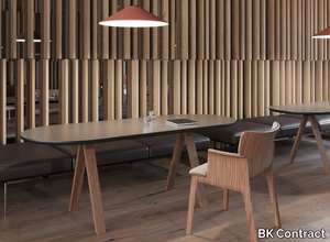 VIS MEETING - Oval wood veneer table _ BK Contract