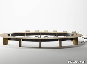 CEO - Modular oval wood veneer meeting table _ BK Contract