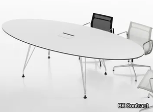 A1 MEETING - Oval laminate meeting table with cable management _ BK Contract