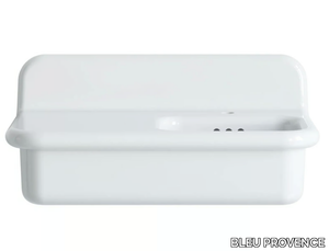 TRUE COLORS LITE TC2LA80 - Wall-mounted rectangular ceramic washbasin with overflow _ BLEU PROVENCE