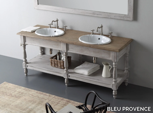 LAVANDE - Floor-standing wooden vanity unit _ BLEU PROVENCE