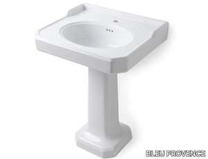 PROVENCE '700 - Rectangular pedestal ceramic washbasin _ BLEU PROVENCE