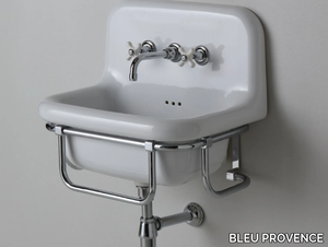 TRUECOLORS - Wall-mounted ceramic washbasin with towel rail _ BLEU PROVENCE