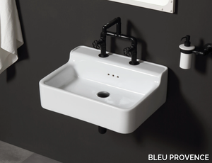 INDUSTRIALIS - Wall-mounted rectangular ceramic washbasin _ BLEU PROVENCE