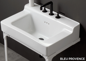 INDUSTRIALIS - Console rectangular single washbasin _ BLEU PROVENCE