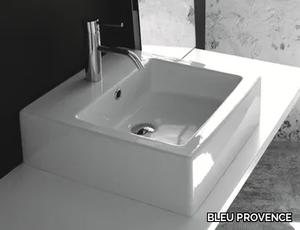 BP029 - Countertop rectangular ceramic washbasin with overflow _ BLEU PROVENCE