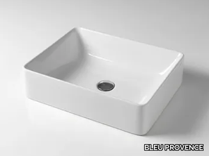 SLIDE - Countertop rectangular ceramic washbasin _ BLEU PROVENCE