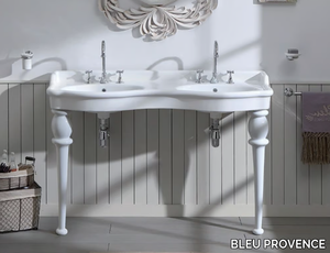 PROVENCE '800 - Console double ceramic washbasin _ BLEU PROVENCE