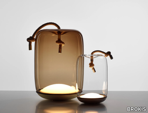 KNOT BATTERY - Blown glass and metal table lamp _ BROKIS