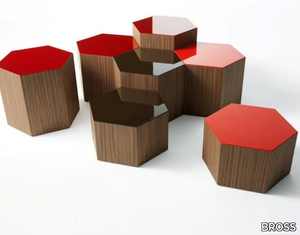 SIX - Hexagonal solid wood coffee table _ BROSS