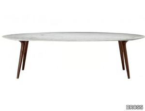 ADEMAR - Oval Carrara marble table _ BROSS