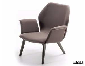 AVA - Upholstered fabric armchair with armrests _ BROSS
