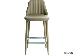 BREAK - Upholstered leather stool with footrest _ BROSS