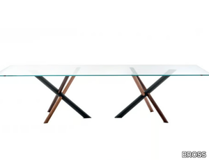 W - Rectangular crystal table with double base _ BROSS