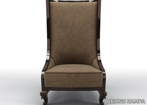 CLUB - Nabuk armchair high-back _ BRUNO ZAMPA