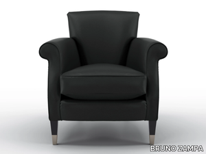 AURORA - Leather armchair with armrests _ BRUNO ZAMPA