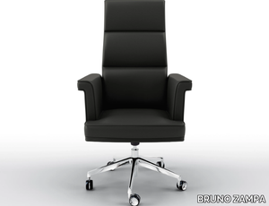 LONDON - Swivel leather executive chair with armrests _ BRUNO ZAMPA