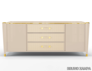 REMINGTON - Lacquered sideboard with drawers covered in leather _ BRUNO ZAMPA