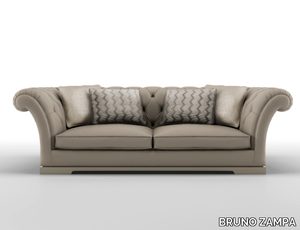 BABYLON - 4 seater tufted leather sofa _ BRUNO ZAMPA
