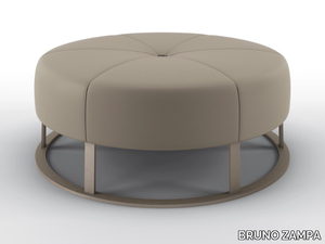 BLANCA - Round upholstered leather bench _ BRUNO ZAMPA