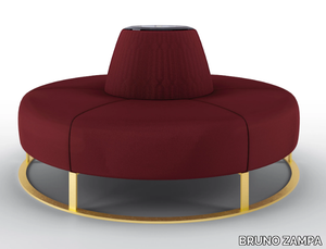 BLANCA - Upholstered round velvet bench with back _ BRUNO ZAMPA