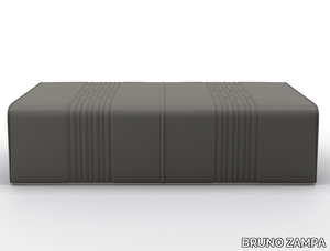 GREY - Upholstered rectangular leather pouf _ BRUNO ZAMPA