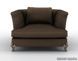 KING - Velvet armchair with armrests _ BRUNO ZAMPA
